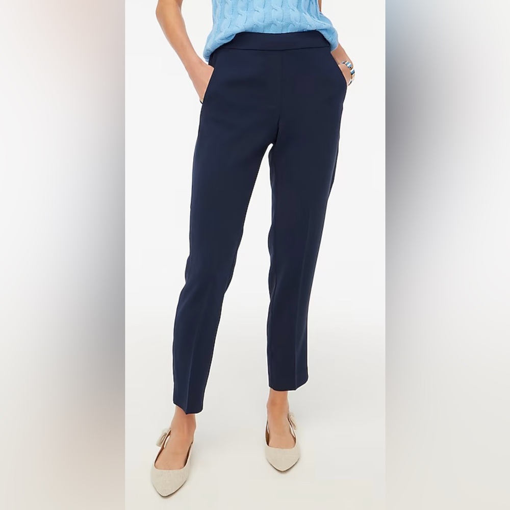 New J.Crew Jamie Cropped Pull On Pants In Teal/Emerald Green Size 14